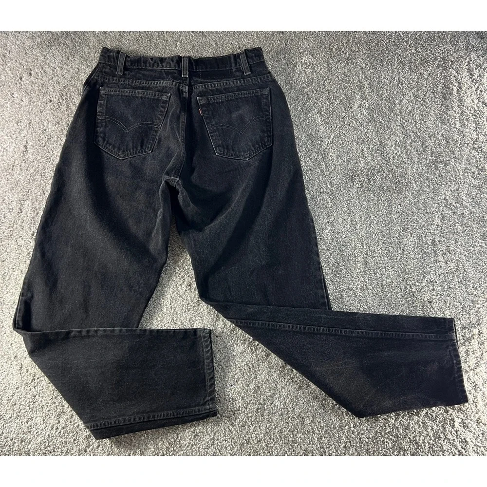 Vtg Levis Black Jeans -USA 532 Factory Code- High Waist Red Tab - Model Unknown